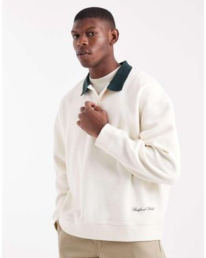 Redefined Rebel Boxy Polo Sweatshirt - White