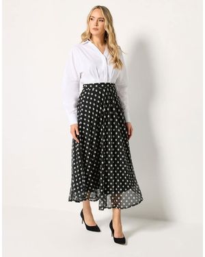 Long Tall Sally Spot Mesh Midi Skirt - White