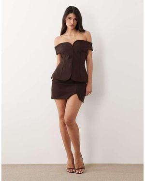 ASOS Bonded Tailored Mini Skirt - Natural