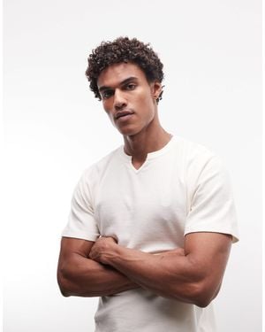 ASOS – regular-fit-t-shirt aus schwerem kreppstoff - Weiß