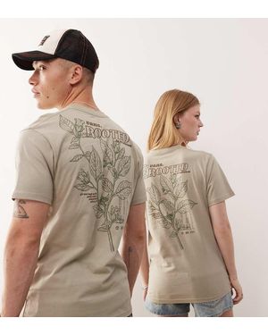 Vans T-Shirt Grigia Con Stampa "Wellness" Sul Retro - Marrone