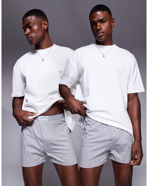 ASOS – 2er-pack jersey-boxershorts - Grau