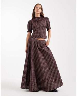 Daisy Street Asymmetric Tie Maxi Skirt - Purple