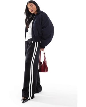 4th + Reckless Petite Side Stripe Wide Leg Pants - Blue