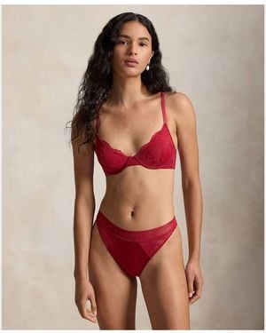 Polo Ralph Lauren Love Collection Lace Thong - Red