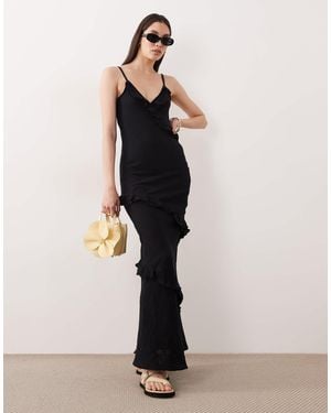 esmé studios Esmee Strappy Maxi Beach Dress With Ruffle Detail - Blue
