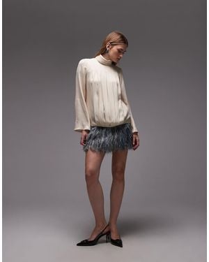 ASOS 3d Fringe Pelmet Mini Skirt - Grey