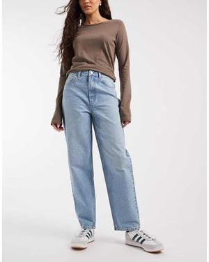 ASOS High Rise Relaxed Mom Jeans - Blue