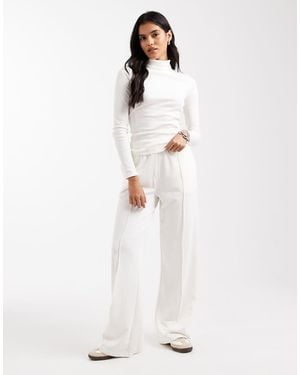 Brave Soul Cotton Rich Straight Leg Jogger - White