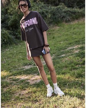 Stradivarius Mini Skort - Brown