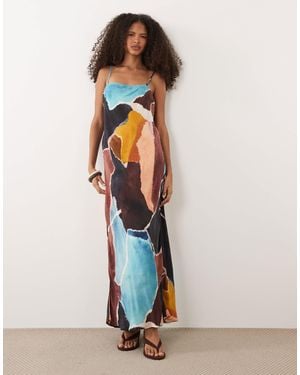Nobody's Child Darcie Square Neck Cami Strap Maxi Dress - Brown