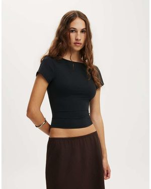 Cotton On Hold Me Scoop Back Tee - Black