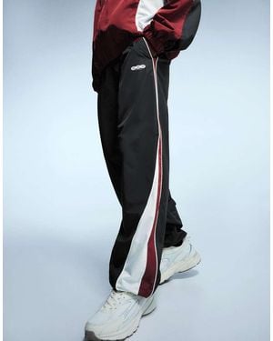Bershka Super baggy Technical Sports Trousers - Black