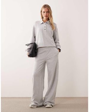 Gina Tricot Co-ord Wide Leg Sweatpant Bottoms - Natural