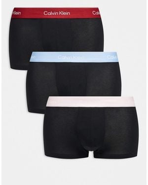 Calvin Klein Icon Cotton Stretch 3 Pack Low Rise Trunks - Black