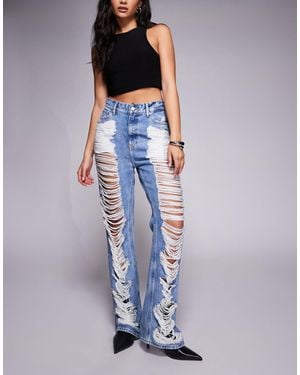 GOOD AMERICAN The Khloé Extreme Rip High Rise Jean - Blue