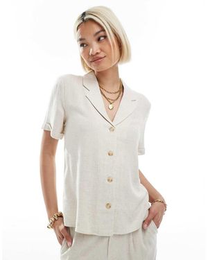 Object Camisa Color Crema De Tejido Efecto Lino De (Parte De Un Conjunto)-Blanco