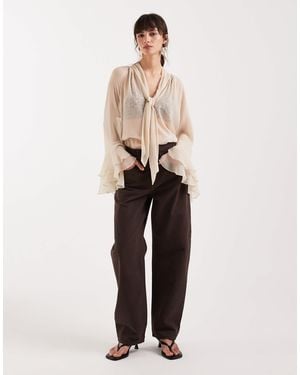 Mango Bet 100% Cotton Barrel Jean - Natural