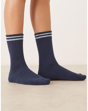 ASOS Super Soft Waffle Rib Socks - Blue