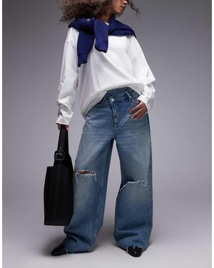 AllSaints Aki Crossover Waist Jeans - Blue