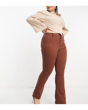 Don't Think Twice Dtt Plus Bianca High Waisted Wide Leg Disco Jeans - White