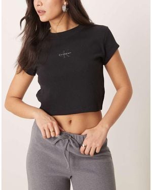 Calvin Klein Monologo Baby Tee - Black