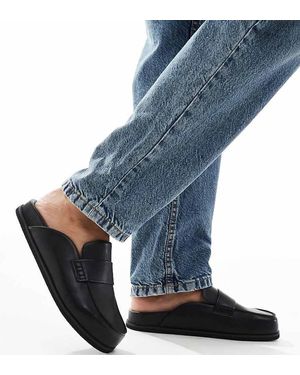 London Rebel Violet Slip On Mules - Blue