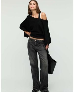 Stradivarius Gebreide Trui Met Vleermuismouwen - Zwart