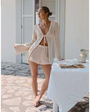 4th & Reckless X Luana Barron Antoine Crochet Micro Beach Shorts - Grey