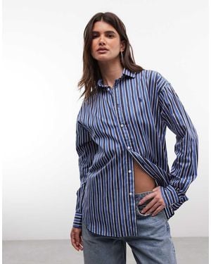 Polo Ralph Lauren Relaxed Fit Striped Cotton Shirt - Blue