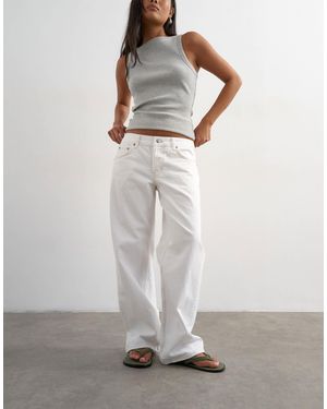 Topshop Unique – ember – gerade geschnittene jeans - Weiß