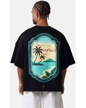 Sixth June – playa luquillo – gemustertes t-shirt - Schwarz