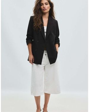 Stradivarius Fitted Blazer With Buttons - Black