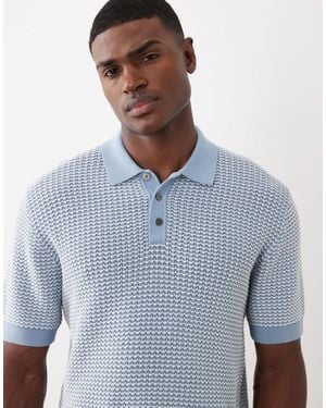 Jack & Jones Premium Knitted Print Polo - Blue