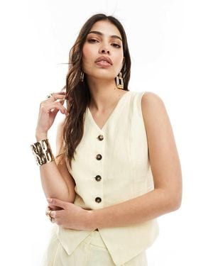 & Other Stories Fitted Linen Waistcoat - Natural