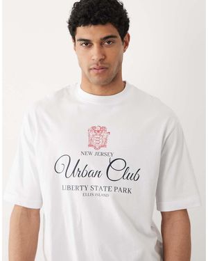 SELECTED T-Shirt Oversize Bianca Con Grafica Sportiva - Bianco