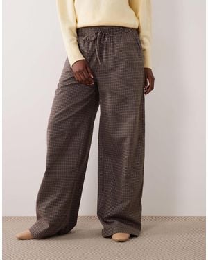 Brave Soul Wide Leg Pants With Tie Waist Detai - Brown