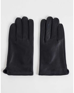 Mango Leather Gloves - Black