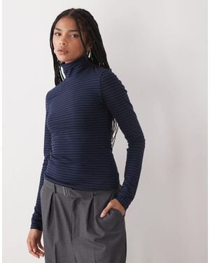 Weekday Slim Fit Turtleneck Long Sleeve T-shirt - Blue