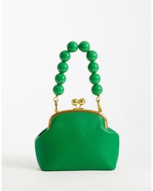 ASOS Resin Ball Handle Frame Clutch Bag - Green