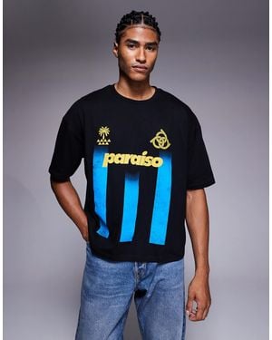 ASOS – kastiges oversize-t-shirt - Blau
