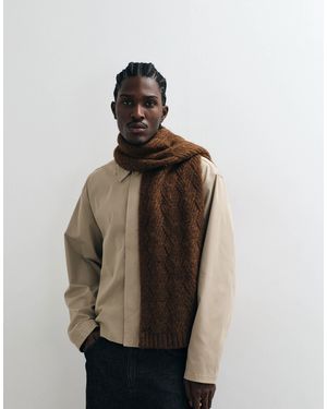 ASOS Cable Knit Pattern Scarf - Brown