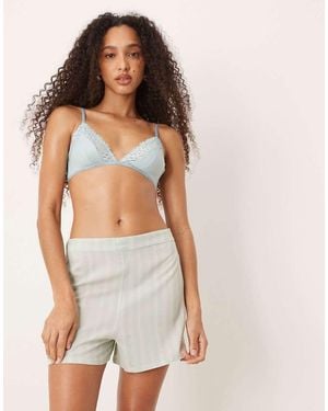 Calvin Klein Gestreepte Pyjamashort - Wit