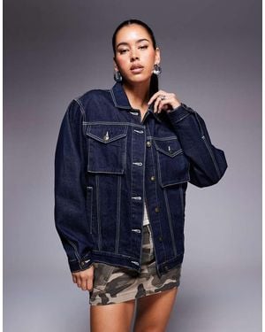 Princess Polly Junie Oversized Denim Jacket - Blue