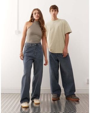 Weekday Astro Unisex Low Rise Loose Fit baggy Jeans - Blue