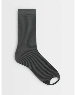ASOS Geribbelde Stirrup Sokken - Grijs