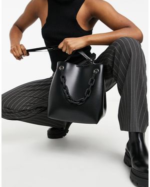 Claudia Canova – beuteltasche mit dicker kette - Schwarz