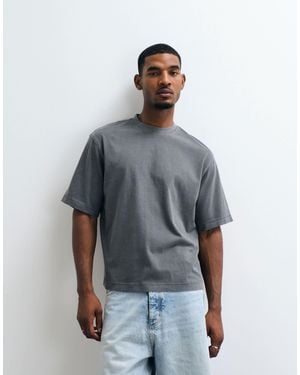 SELECTED Heavyweight Washed T-shirt - Gray