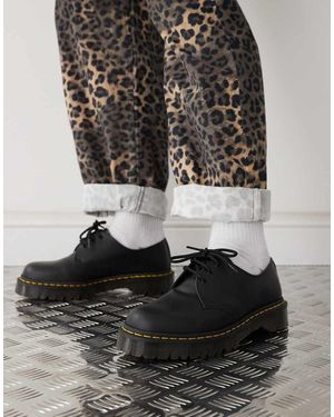 Dr. Martens Zapatos Negros Con 3 Pares De Ojales Y Suela Bex De Cuero Liso 1461 De Dr. Martens