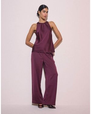 Nobody's Child Satin Rosalind Top - Purple